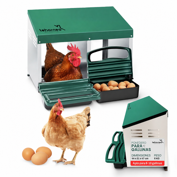 Ponedero para gallinas (2 compartimentos)