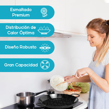 Paellera Inducción 34 cm- Acero Esmaltado