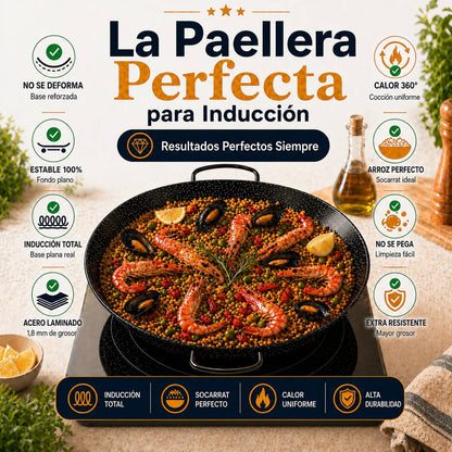 Paellera Inducción 32 cm - Acero Esmaltado
