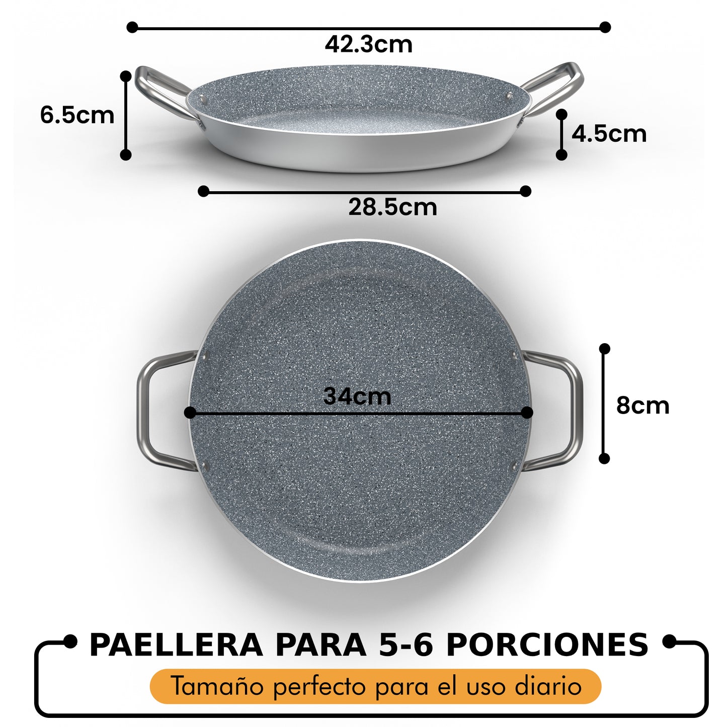 Paellera Antiadherente 34 cm - Inducción