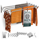 Tendedero Plegable Pared - Acero Inoxidable (100 cm)