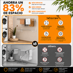 Tendedero Plegable Pared - Acero Inoxidable (140 cm)