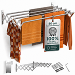 Tendedero Plegable Pared - Acero Inoxidable (80 cm)
