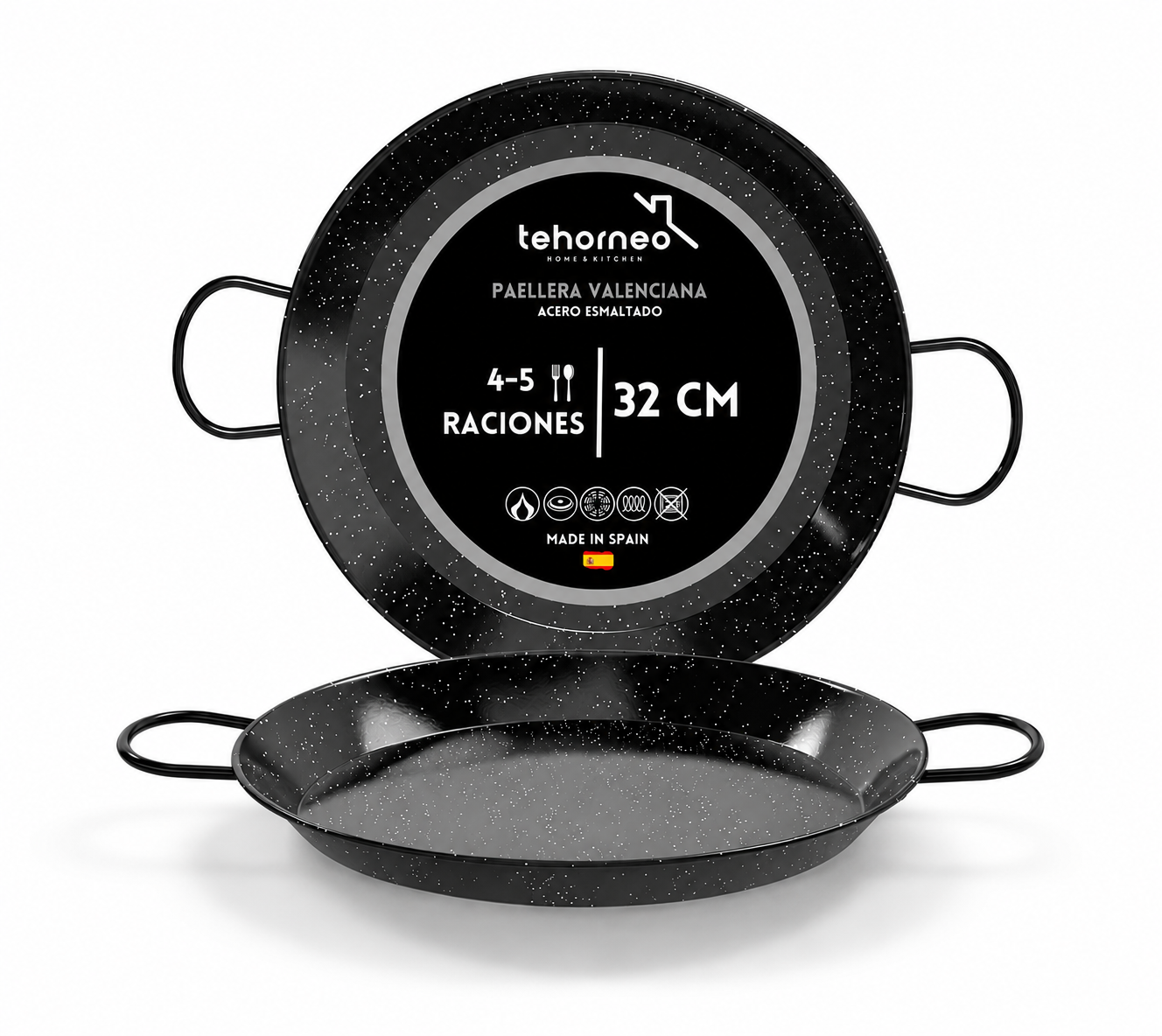 Paellera Inducción 32 cm - Acero Esmaltado